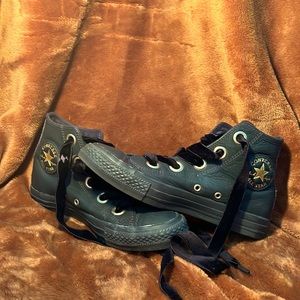 Leather Converse with velvet laces